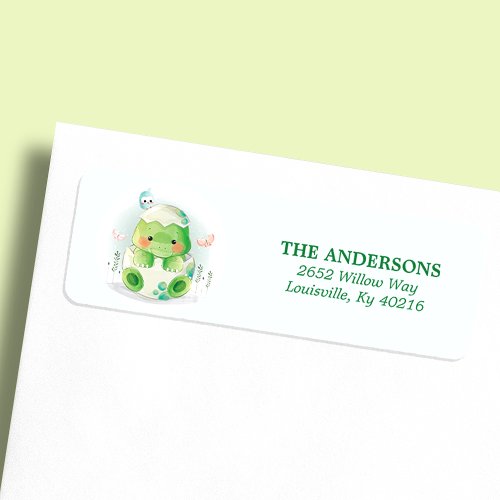 Dinosaur Egg Watercolor Return Address Label