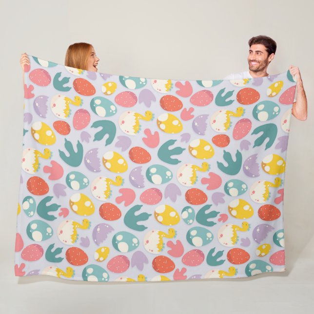 Dinosaur Eggs and Footprints Fleece Blanket (In Situ)