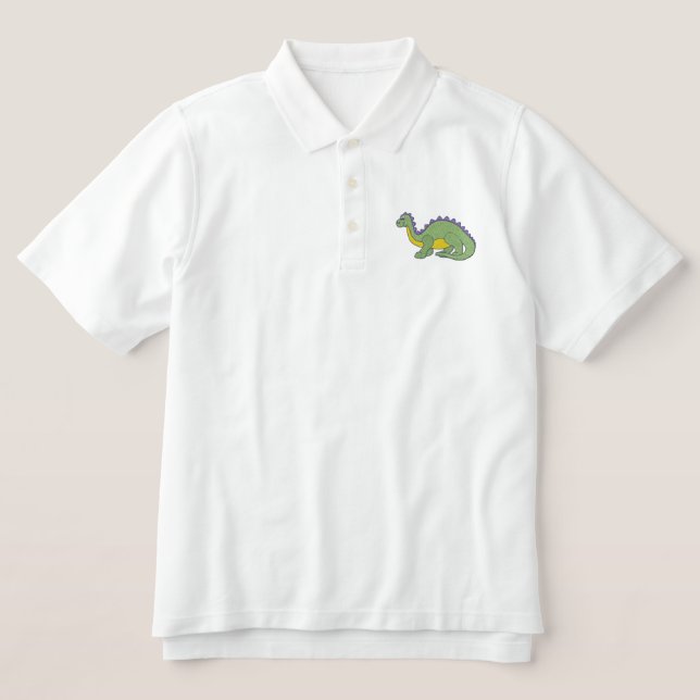 Dinosaur Embroidered Polo Shirt (Design Front)