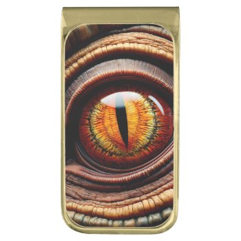 Dinosaur Eye Gold Finish Money Clip by MarblesPictures at Zazzle