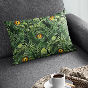 Dinosaur Eyes Green Plants Ancient Creature Art Accent Pillow