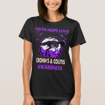 Dinosaur Faith Hope Love CROHN'S & COLITIS  T-Shirt