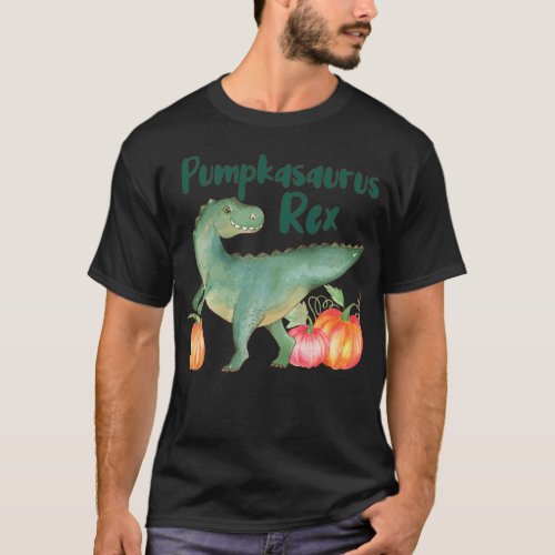 Dinosaur Fall Pumpkasaurus Rex Pumpkin Halloween T_Shirt