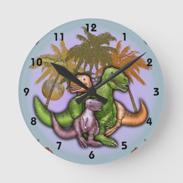 Dinosaur Family  Clock (Front)