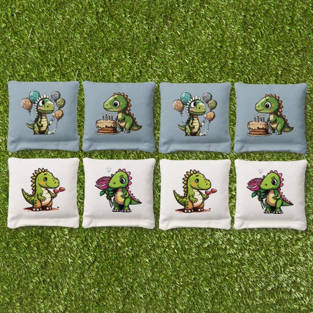 Dinosaur Family Cornhole Bags (Set)