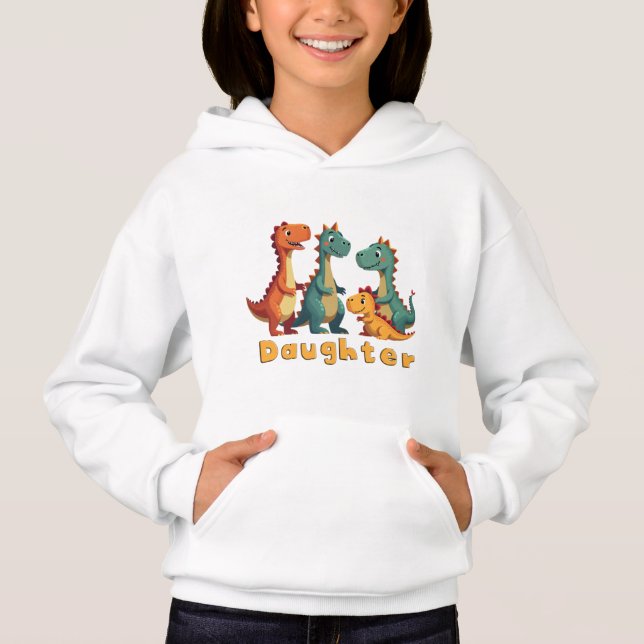 Dinosaur Family Hoodie (daughter) (Front)