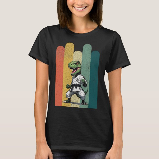 Dinosaur Fans Brave Karate Pride Courage Strength  T-Shirt (Front)