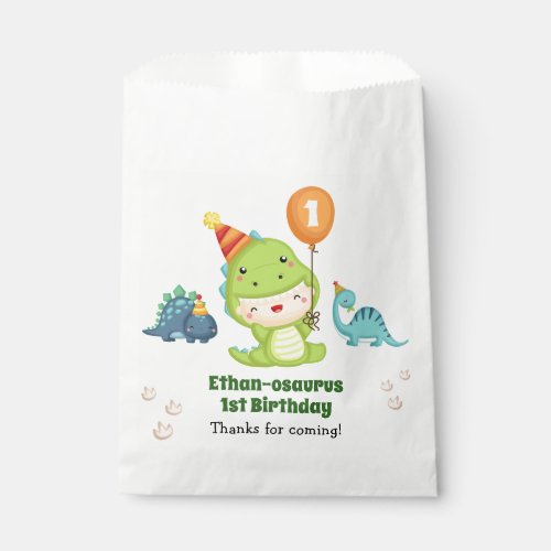 Dinosaur Favor Bags Boy 1st 2nd Birthday Balloon