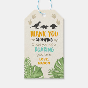 Thanks for Stomping By Navy T-Rex Party Favor Tags Set of 20 Thanks for Stomping By Navy T-Rex Party Favor Tags Set of 20