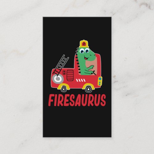 Dinosaur Fire Rescue Dino Kids Fireman Business Card
