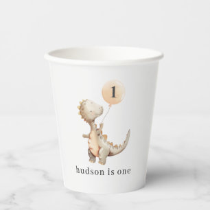 Dinosaur First Birthday Balloon Paper Cups