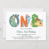 Dinosaur First Birthday Party  Invitation (Front)
