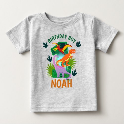 Dinosaur first birthday toddler tshirts