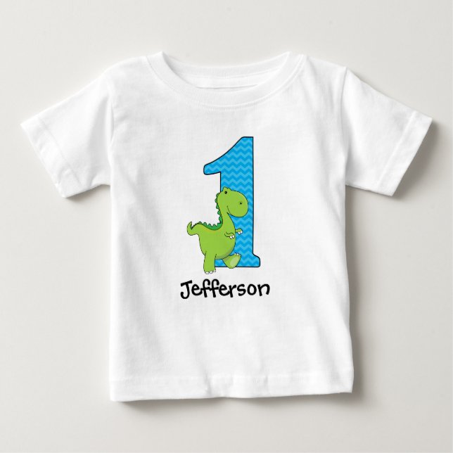 Dinosaur First Birthday Tshirt Personalized (Front)