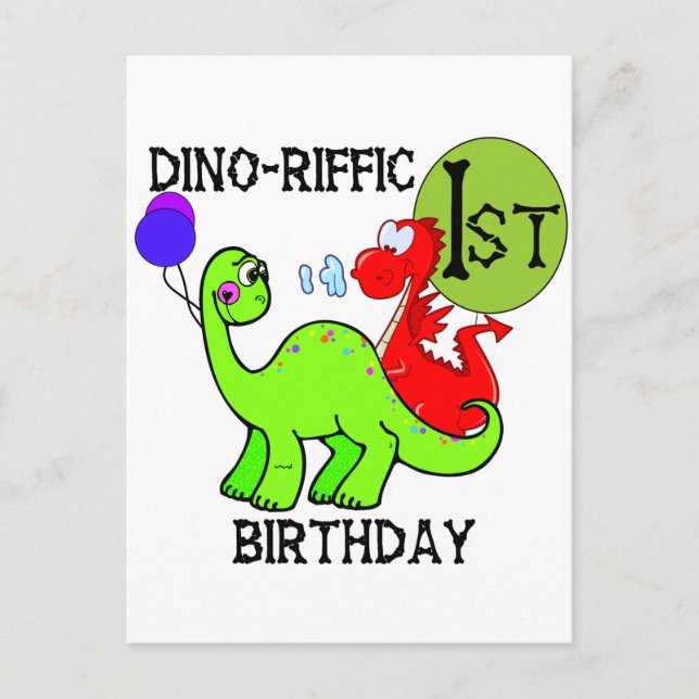 Dinosaur First Birthday Tshirts and Gifts Postcard (Front)