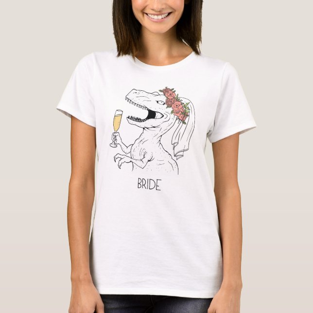 Dinosaur Flower Crown Bride Tee (Front)