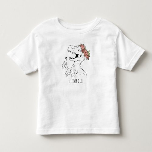 Dinosaur Flower Girl Toddler T_shirt