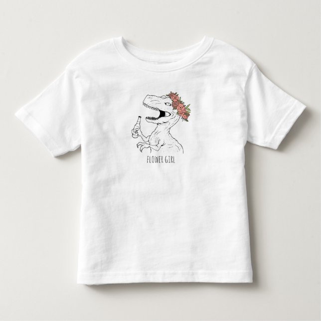 Dinosaur Flower Girl Toddler T-shirt (Front)