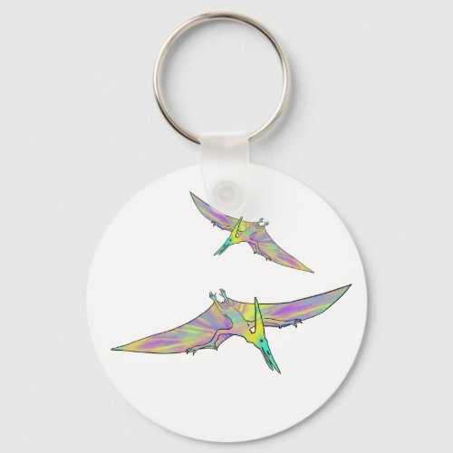 Dinosaur flying colorful pterodactyl  keychain