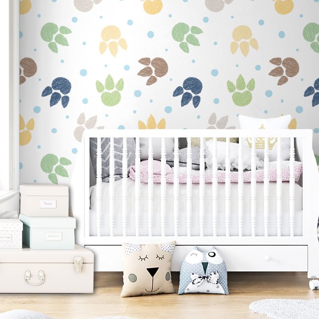 Dinosaur Footprints Pattern Kids Boy Colorful  Wallpaper (Dinosaur Footprints Pattern Kids Boy Colorful Wallpaper)