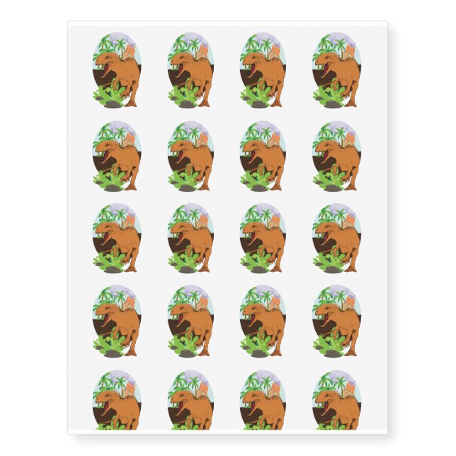 Dinosaur For Boys Gifts Temporary Tattoos (Front)