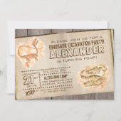 Dinosaur Fossil Birthday Invitation (Front)