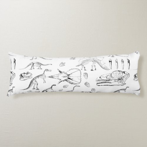 Dinosaur Fossil Bones Pattern Body Pillow