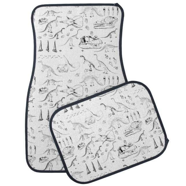 Dinosaur Fossil Bones Pattern Car Floor Mat (Set)