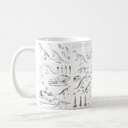 Dinosaur Fossil Bones Pattern Coffee Mug