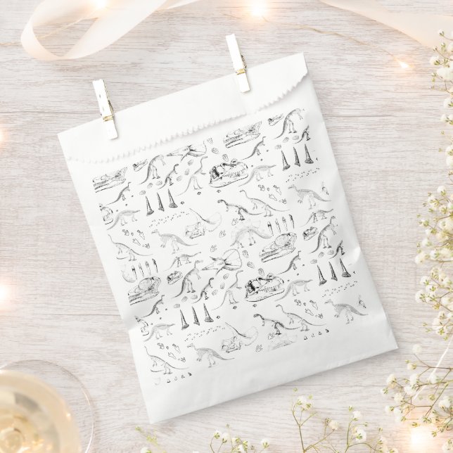 Dinosaur Fossil Bones Pattern Favor Bag (Clipped)