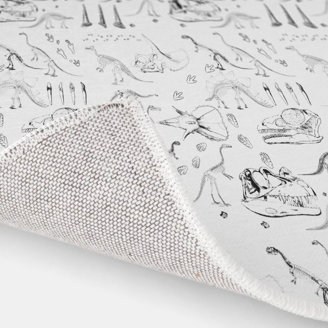 Dinosaur Fossil Bones Pattern Kids Bedroom Rug (Indoor)