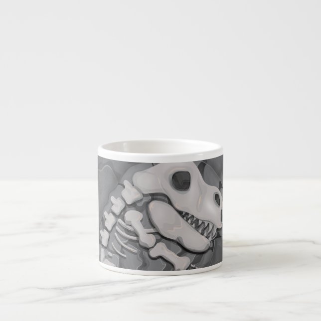 Dinosaur Fossil Cartoon Espresso Cup (Front)