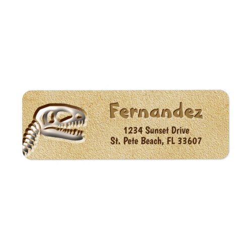 Dinosaur Fossil Dig Party Address Label