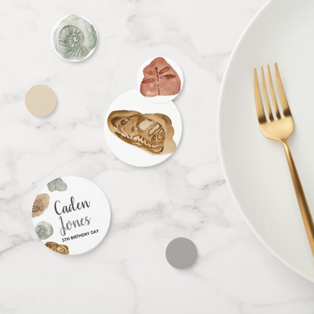 Dinosaur fossil kid birthday party confetti (Group)