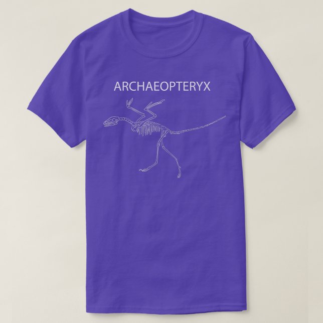 Dinosaur Fossil Skeleton Archaeoptery  T-Shirt (Design Front)