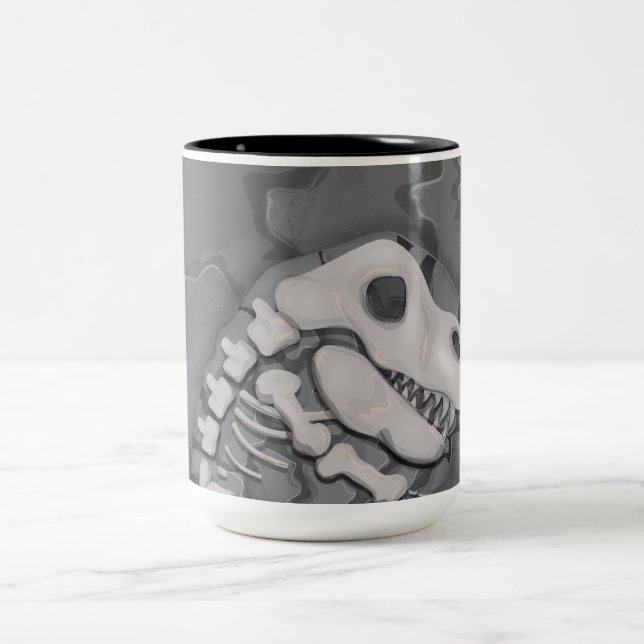 Dinosaur Fossil Two-Tone Coffee Mug (Center)