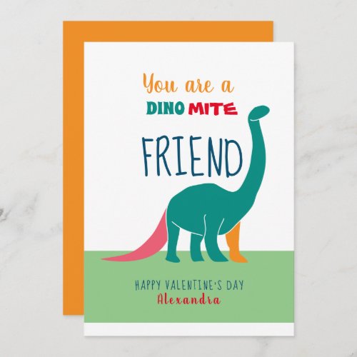 Dinosaur Friend Valentines Day Holiday Card