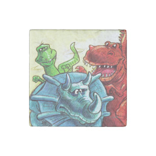Dinosaur Friends Stone Magnet