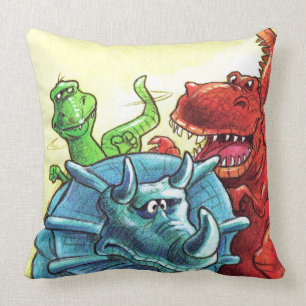 Dinosaur Friends Throw Pillow