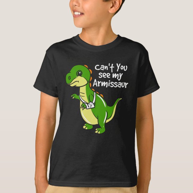 Dinosaur Fun Broken Arm Sympathy Novelty T-Shirt (Front)