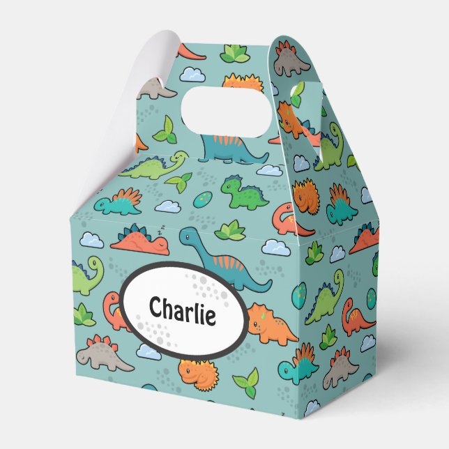 Dinosaur Fun Favor Boxes (Front Side)