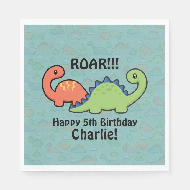 Dinosaur Fun Napkins (Front)