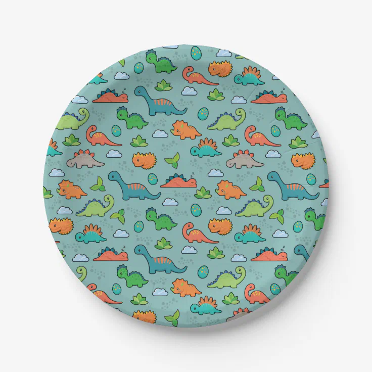 Dinosaur Fun Paper Plates | Zazzle