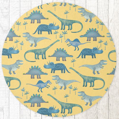 Dinosaur Fun Yellow Rug