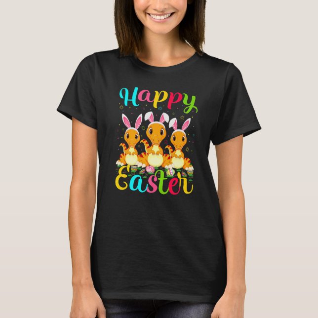 Dinosaur  Funny Easter Egg Bunny Dinosaur Happy Ea T-Shirt (Front)