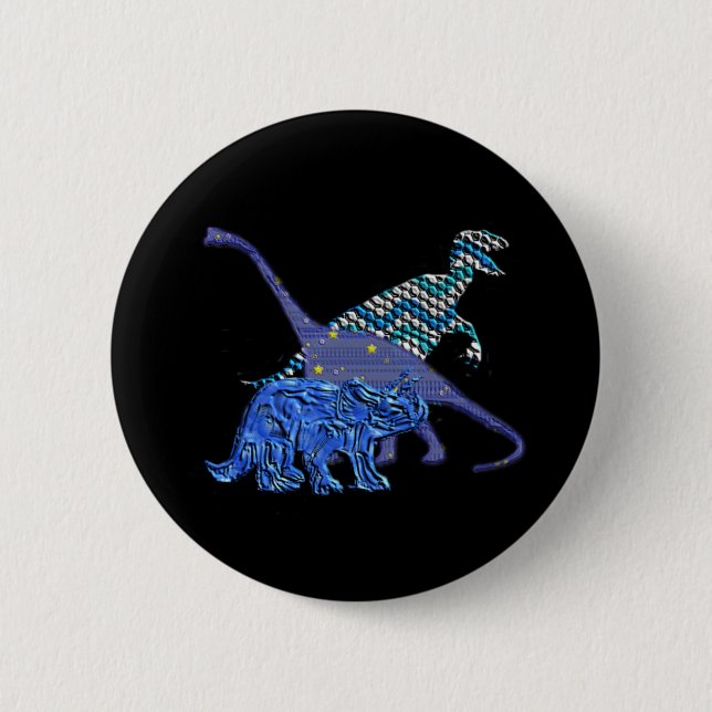 Dinosaur Gang Pinback Button (Front)