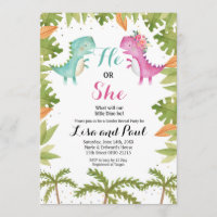 Dinosaur Gender Reveal Invitation