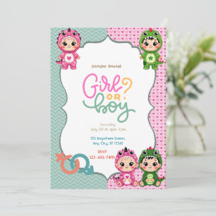 Dinosaur Gender Reveal Invitation