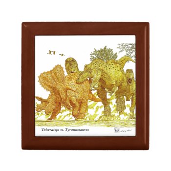 Dinosaur Gift Box  T Rex Vs Triceratops Greg Paul by Eonepoch at Zazzle