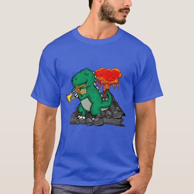Dinosaur Gift rumpet Music Big Bandrumpet retro T-Shirt (Front)